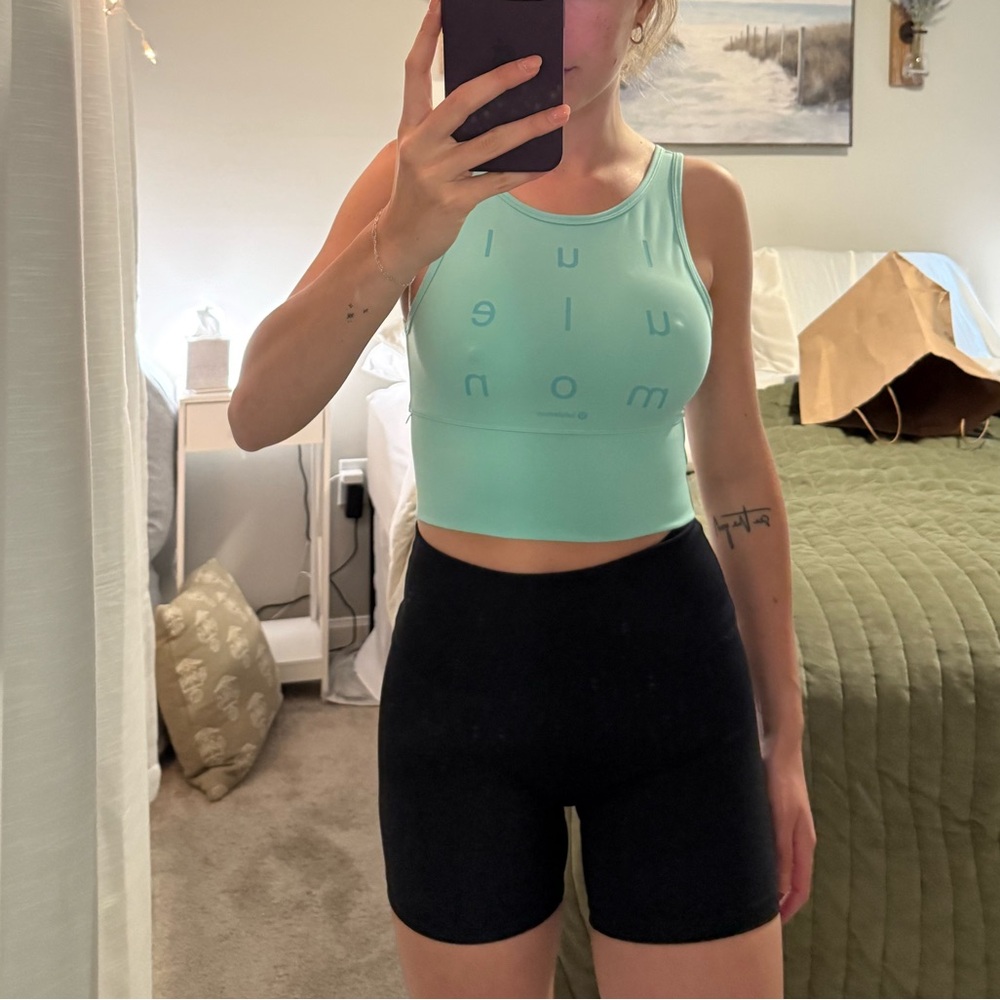 Mint Green Lululemon cropped top